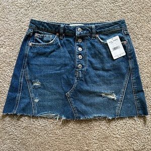 Free People - We The Free Distressed Denim Mini Skirt